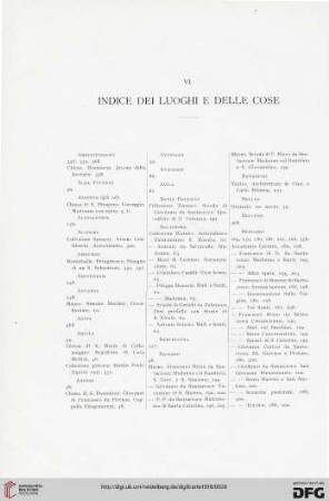 Indice dei luoghi et delle cose