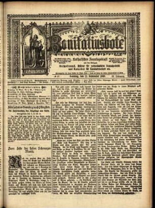 Erste Ausgabe vom Sonntag, den 12. September 1909.
