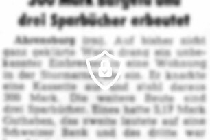300 [Name maskiert] und drei Sparbücher erbeutet