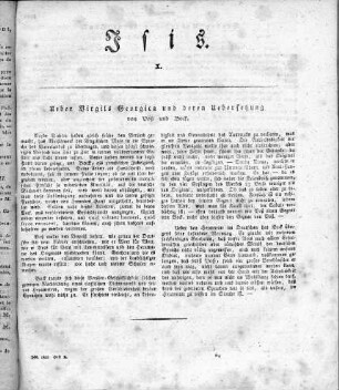 Ueber Virgils Georgica und deren Uebersetzung
