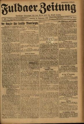Erste Ausgabe vom Sonntag, den 16. Dezember 1923.