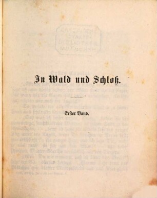 In Wald und Schloss : Novelle, 1