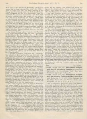 620-621 [Rezension] Fuchs, Carl Rob., Schriftgemässe Predigtentwürfe über die evangelischen Pericopen des christlichen Kirchenjahrs. 2. umgearbeitete Aufl