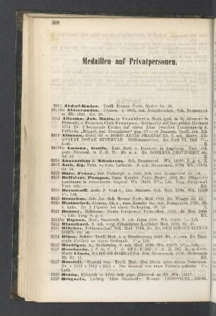 Medaillen auf Privatpersonen