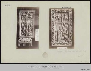 Relief mit Christus am Kreuz mit Maria, Johannes, Longinus und Stephaton