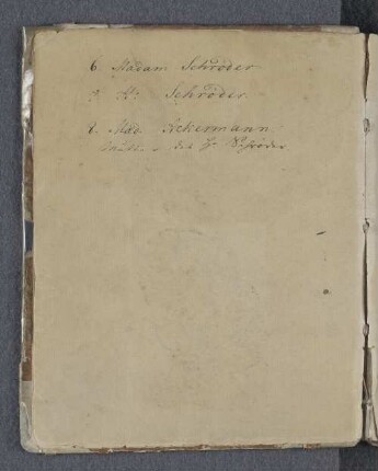 6. Madame Schröder 7. Hr. Schröder. 8. Mad. Ackermann. Mutter des Hr. Schröder.
