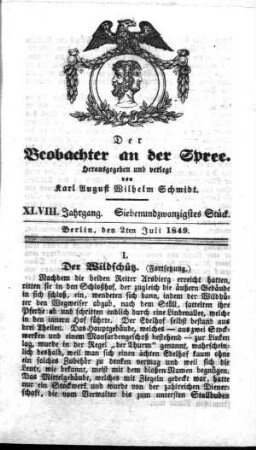 27. Stück, 2. Juli 1849