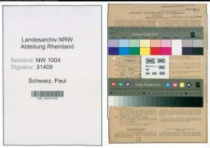 Entnazifizierung Paul Schwarz , geb. 21.03.1909 (Fahrer)