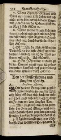 Von der Aufferstehung und jüngsten Gericht. - Anhang/ Zweyer Jesus Lieder.