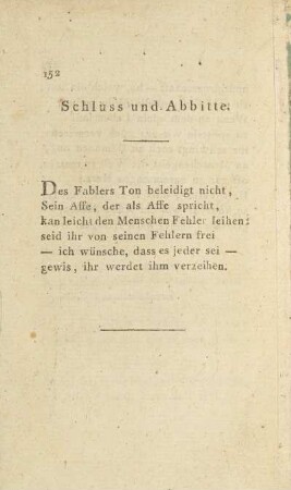 Schluss und Abbitte.