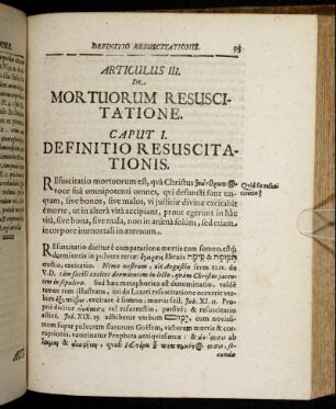 Articulus III. De Mortuorum Resuscitatione.
