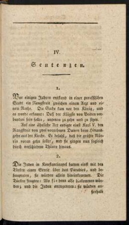 IV. Sentenzen.