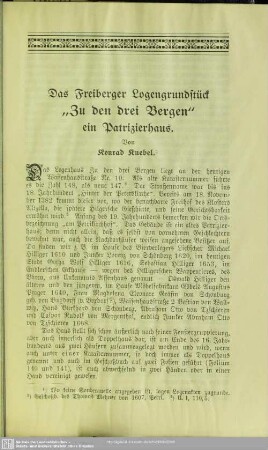 Das Freiberger Logengrundstück "Zu den drei Bergen" ein Patrizierhaus