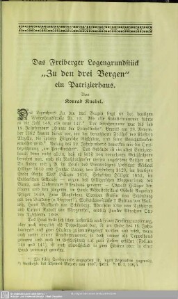 Das Freiberger Logengrundstück "Zu den drei Bergen" ein Patrizierhaus