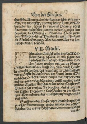 VIII. Artickel.