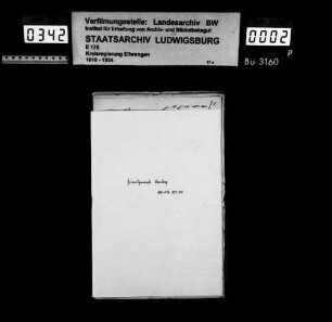 Schuldenwesen der Gesamtgemeinde Harsberg sowie der Teilgemeinde Baierbach