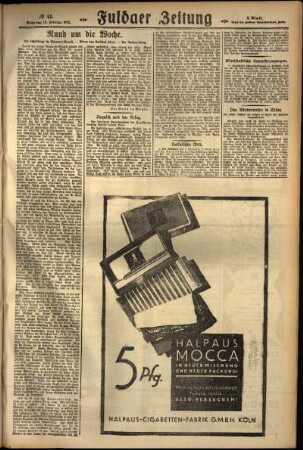 Zweite Ausgabe vom Sonntag, den 19. Februar 1928.