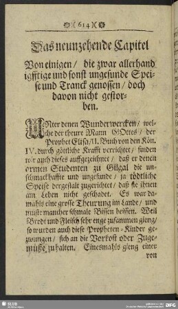 Das neunzehende Capitel. Von einigen, die zwar allerhand gifftige und sonst ungesunde Speise und Tranck genossen, doch davon nicht gestorben