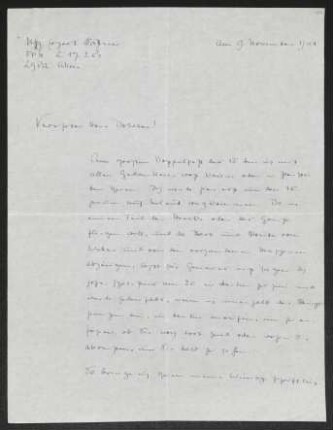 Brief von Erhart Kästner an Gerhart Hauptmann