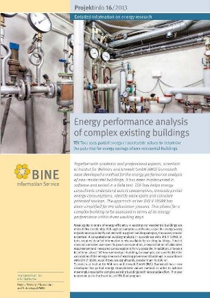 Energy performance analysis of complex existing buildings.