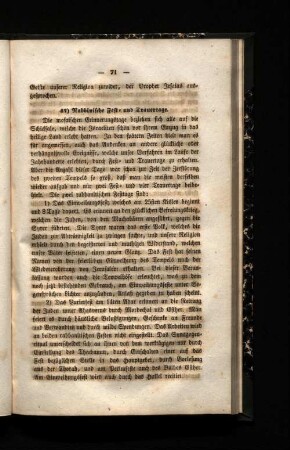47) Rabbinische Fest-und Trauertage.