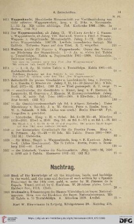 Nachtrag (Nr. 1022 - 1033)