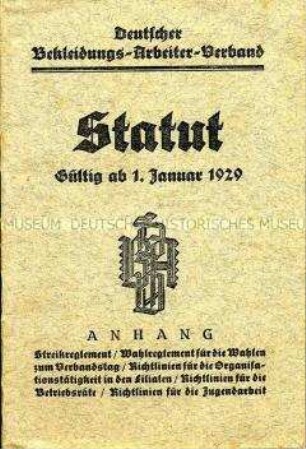 Statut des Deutschen Bekleidungsarbeiter-Verbandes