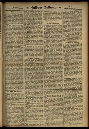 Zweite Ausgabe vom Donnerstag, den 30. Januar 1913.