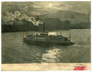 Portland, Oregon. Moonlight on the Willamette River