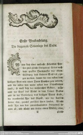 Erste Beobachtung. Die diagonale Seitenlage des Kinds