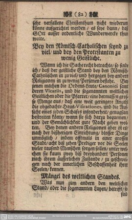 Mängel des weltlichen Standes