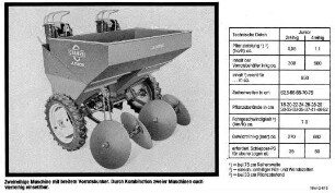 Kartoffellegemaschine mit Kennwerten