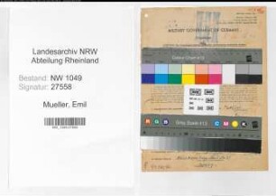 Entnazifizierung Emil Mueller , geb. 09.02.1900 (Elektriker)