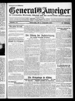 General-Anzeiger für Oberhausen, Sterkrade, Osterfeld und das nordwestliche Industriegebiet. 1921-1930