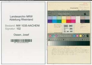 Entnazifizierung Josef Ossen , geb. 27.06.1894 (Steiger)