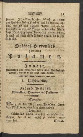 Drittes Hirtenlied genannt Palämon