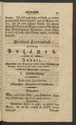 Drittes Hirtenlied genannt Palämon