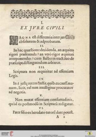 I. Ex jure civili