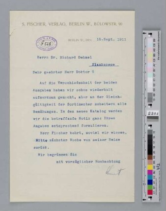Brief an Richard Dehmel