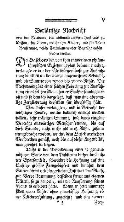 Vorläufige Nachricht von der Fortdauer des philanthropischen Instituts zu Dessau