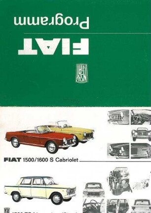 "Fiat Programm" Typenübersicht mit Abb. vom Fiat 500 bis Fiat 2300