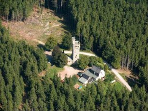 Ilmenau : Aussichtsturm und Gasthaus "Hohe Warte" südwestlich von Elgersburg