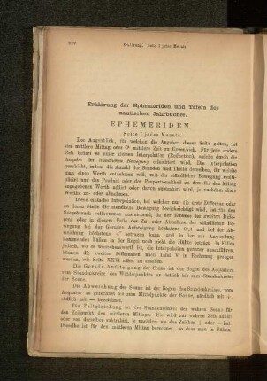 Erklärung der Ephemeriden und Tafeln des nautiscchen Jahrbuchs.