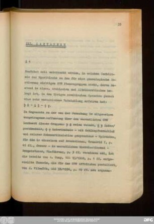 III. Lautlehre