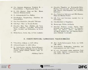 B. Orient-Teppiche, Tapisserien, Velours-Beläge (Nr. 59-82)