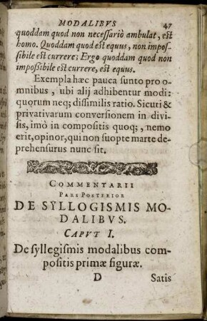 Commentarii Pars Posterior De Syllogismis Modalibus