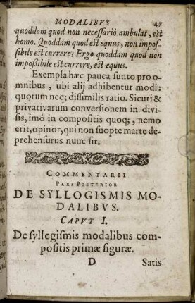 Commentarii Pars Posterior De Syllogismis Modalibus