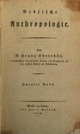 Biblische Anthropologie, 2