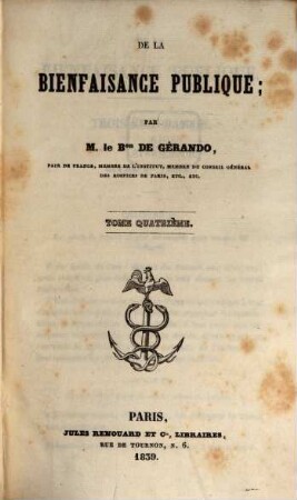 De la Bienfaisance Publique, 4