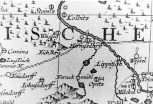 Lohsa-Hermsdorf/Spree. Oberlausitzkarte, Schenk, 1759